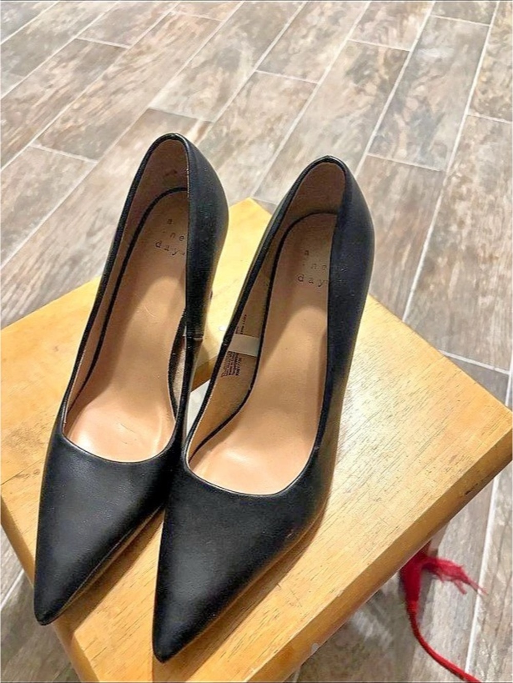 A New Day Black Pointed Toe Stiletto Pump Pointed-Toe Pumps in Black